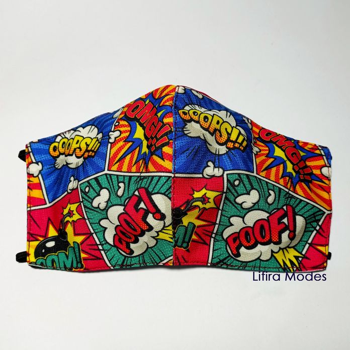 MASKER PRINTING KATUN MOTIF COMIC OOPS