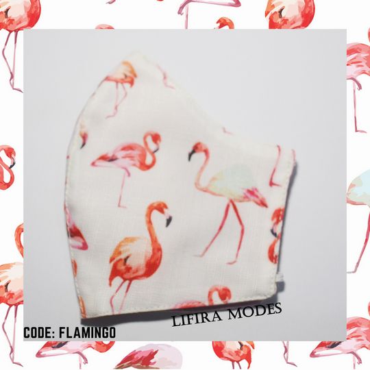 MASKER PRINTING KATUN MOTIF FLAMINGO