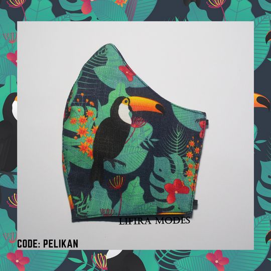 MASKER PRINTING KATUN – MOTIF PELIKAN