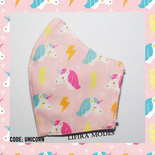 MASKER PRINTING KATUN MOTIF UNICORN
